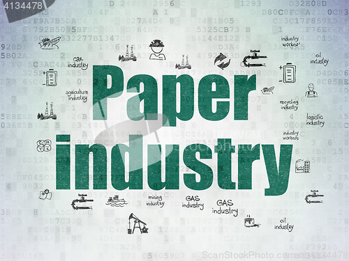 Image of Manufacuring concept: Paper Industry on Digital Data Paper background