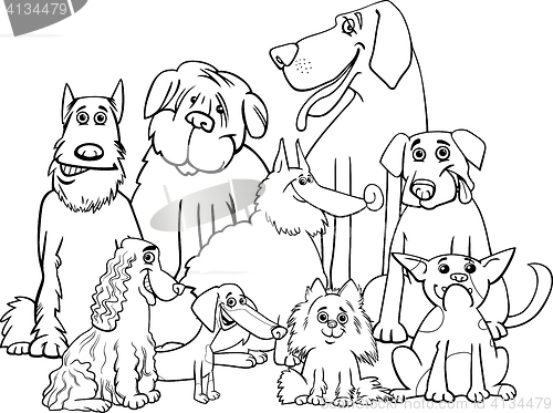 Image of purebred dogs coloring page