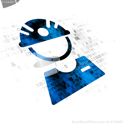 Image of Manufacuring concept: Factory Worker on Digital background