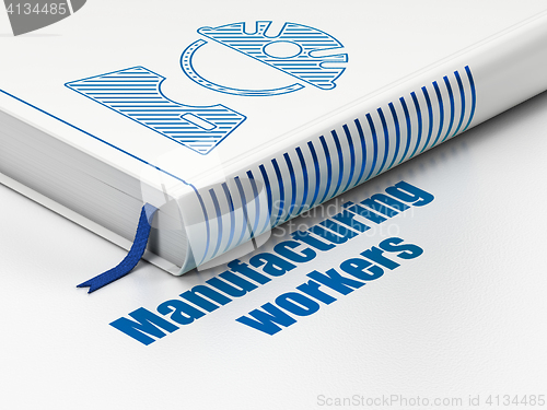 Image of Manufacuring concept: book Factory Worker, Manufacturing Workers on white background