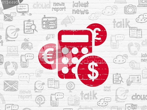 Image of News concept: Calculator on wall background
