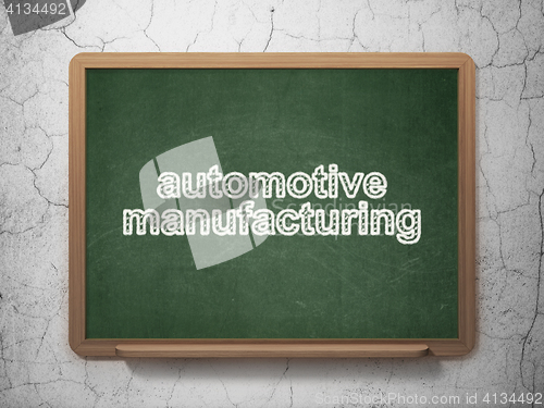 Image of Industry concept: Automotive Manufacturing on chalkboard background