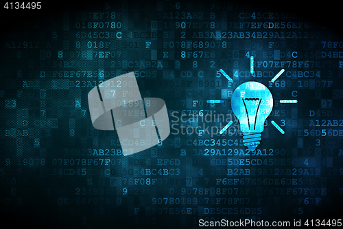 Image of Business concept: Light Bulb on digital background