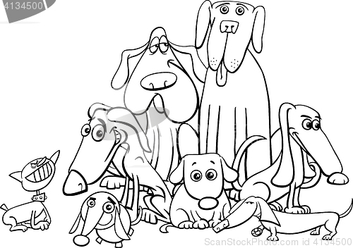 Image of dog characters coloring page