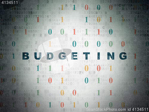 Image of Finance concept: Budgeting on Digital Data Paper background