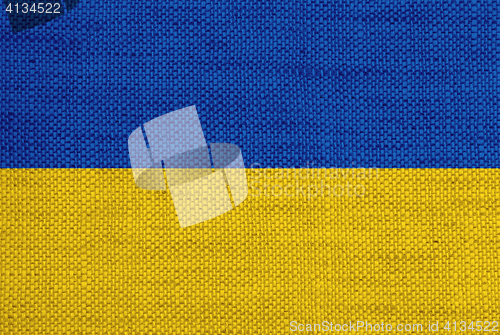 Image of Flag of Ukraine on old linen