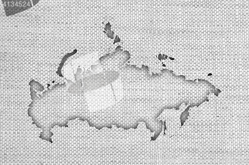 Image of Map of Russia on old linen