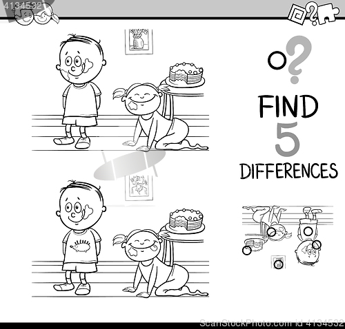 Image of differences activity coloring page