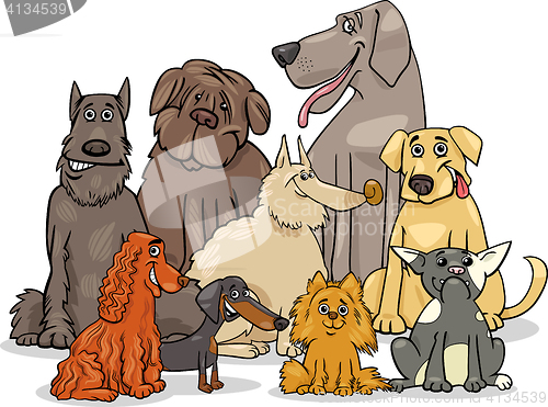 Image of purebred dog characters group