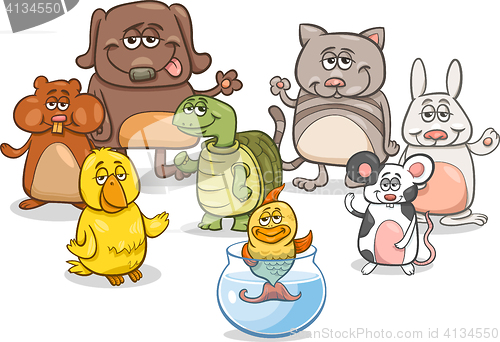 Image of cartoon pet characters group