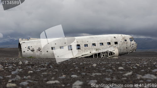 Image of The abandoned wreck of a US military plane on Southern Iceland