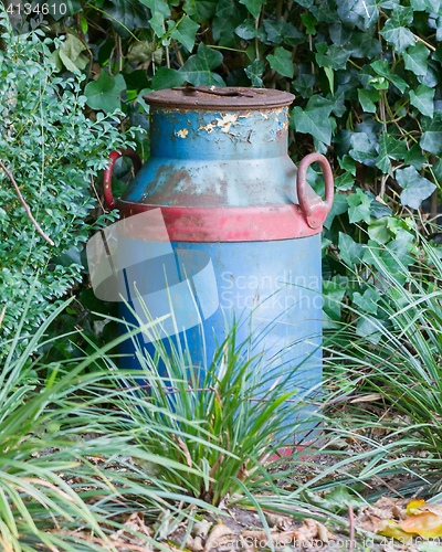 Image of Old buckets milk, beautifully painted 