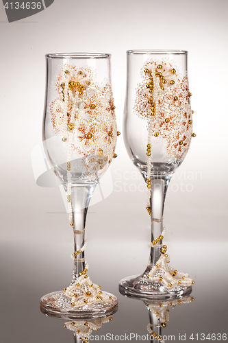 Image of Wineglasses On Glass Background