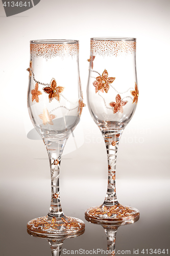 Image of Wineglasses On Glass Background