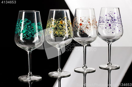 Image of Wineglasses On Glass Background