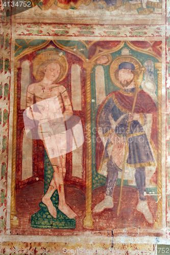 Image of Fresco paintings in the old church