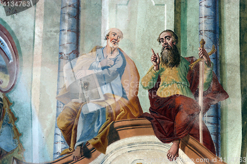 Image of Fresco painting on the ceiling of the church