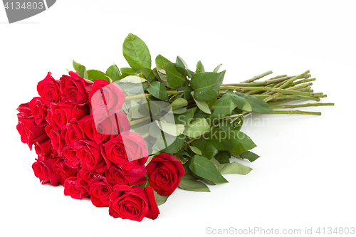 Image of Bouquet of fresh red roses isolated