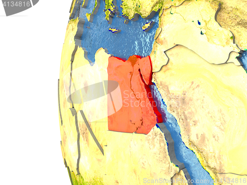 Image of Egypt on globe