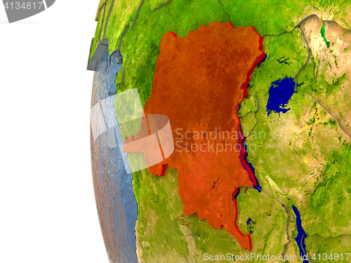 Image of Romania on globe