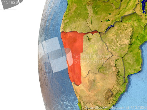 Image of Namibia on globe