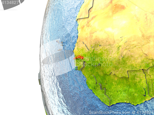 Image of Gambia on globe