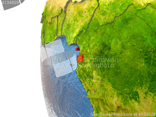 Image of Equatorial Guinea on globe