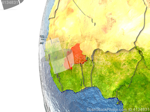 Image of Burkina Faso on globe