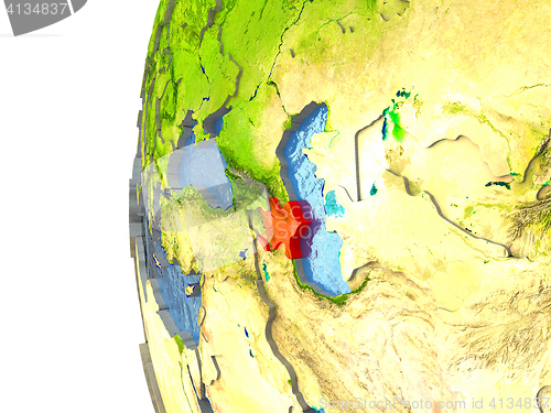Image of Azerbaijan on globe
