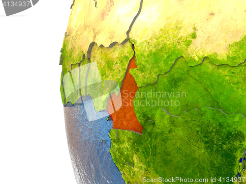 Image of Cameroon on globe