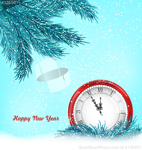 Image of Happy New Year Background with Clock
