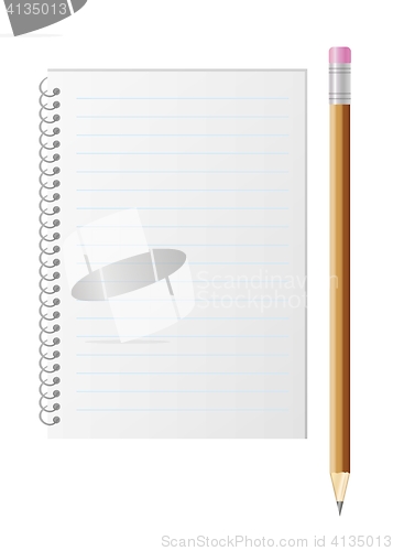 Image of blank lined paper and pencil with eraser
