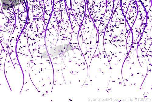 Image of falling violet confetti