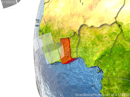 Image of Ghana on globe