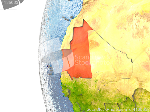 Image of Mauritania on globe