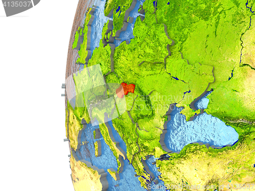 Image of Slovakia on globe