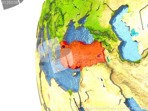 Image of Turkey on globe