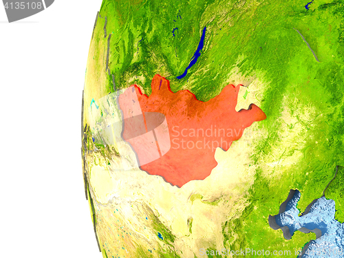Image of Switzerland on globe