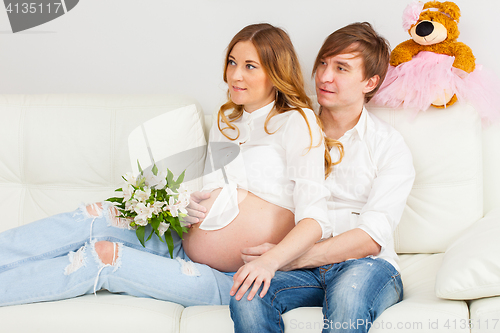Image of pregnancy. future father and mother waiting