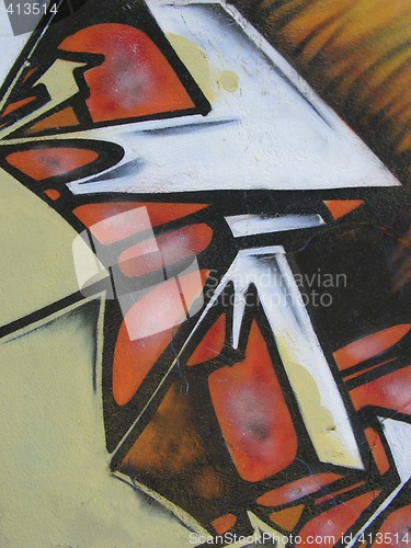 Image of abstract colored graffiti detail