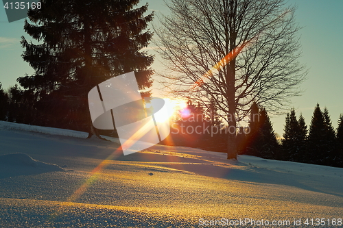 Image of sunset on winter day