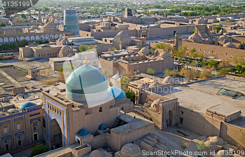 Image of Aerial view of old town in Khiva, Uzbekistan