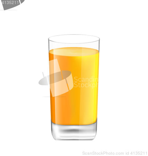 Image of Orange Juice in Glass Isolated on White Background