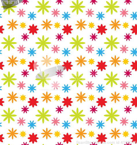 Image of Seamless Floral Kid Texture with Colorful Flowers