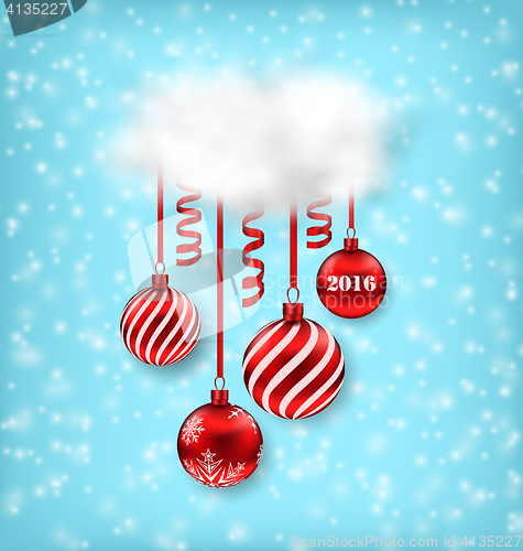 Image of  Christmas Luxury Background with Balls