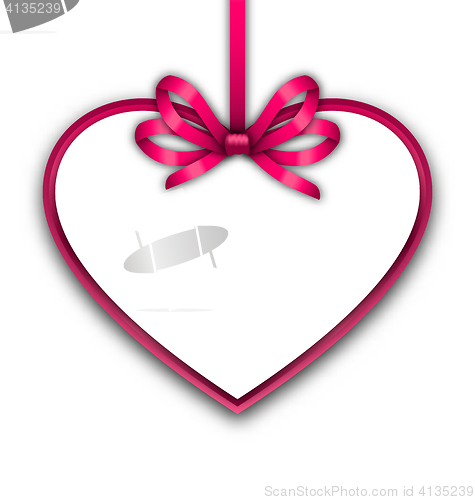 Image of Border shape form Heart from ribbon Valentine day