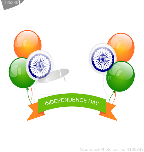 Image of Balloons in Traditional Tricolor of Indian Flag