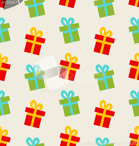 Image of Seamless Pattern with Colorful Gift Boxes for Celebrate