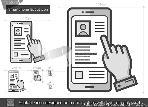 Image of Smartphone layout line icon.