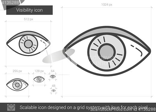 Image of Visibility line icon.